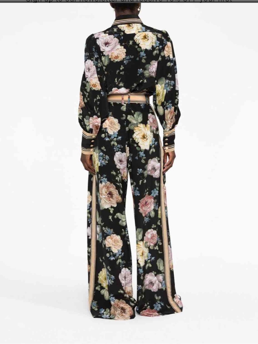 Zimmerman Floral Wide-Leg Pants in Black - Picture 5 of 7